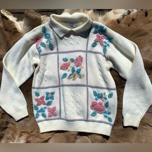 Alfred Dunner, Vintage, Floral, Embroidered Sweater
